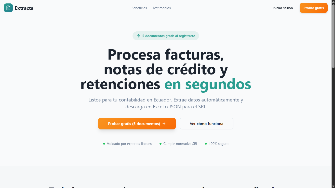 Extracta SaaS - Extracción de datos con IA